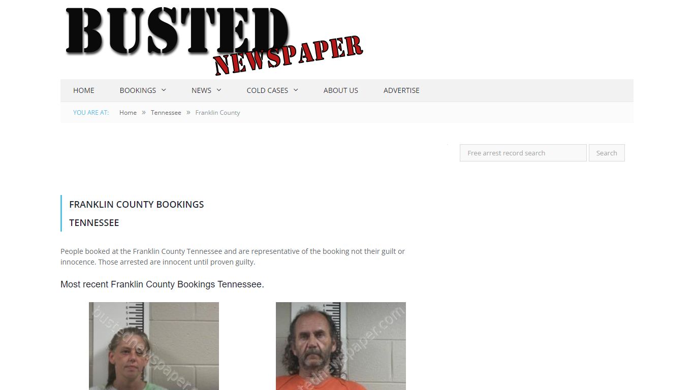 Franklin County, TN Mugshots - BUSTEDNEWSPAPER.COM